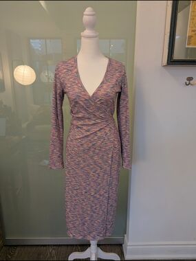 Lisa Says Gah Space Dye Long-Sleeve Wrap Dress